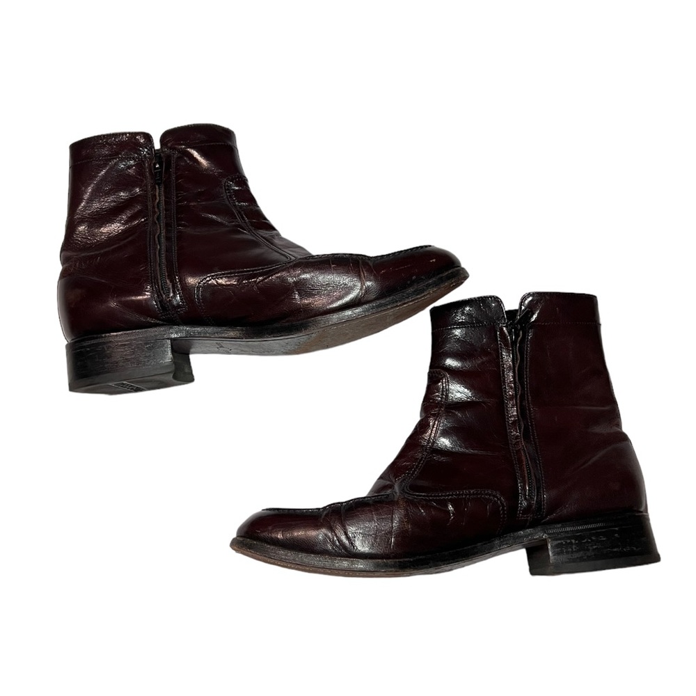 Florsheim Essex Dress Black Cherry Side Zip Ankle Boots Mens Size 9.5 - Picture 3 of 10